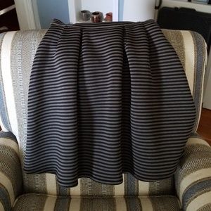 Black and gray striped skirt